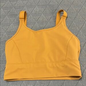 CALIA by Carrie Underwood Golden Yellow Crop style Sports Bra, size Large